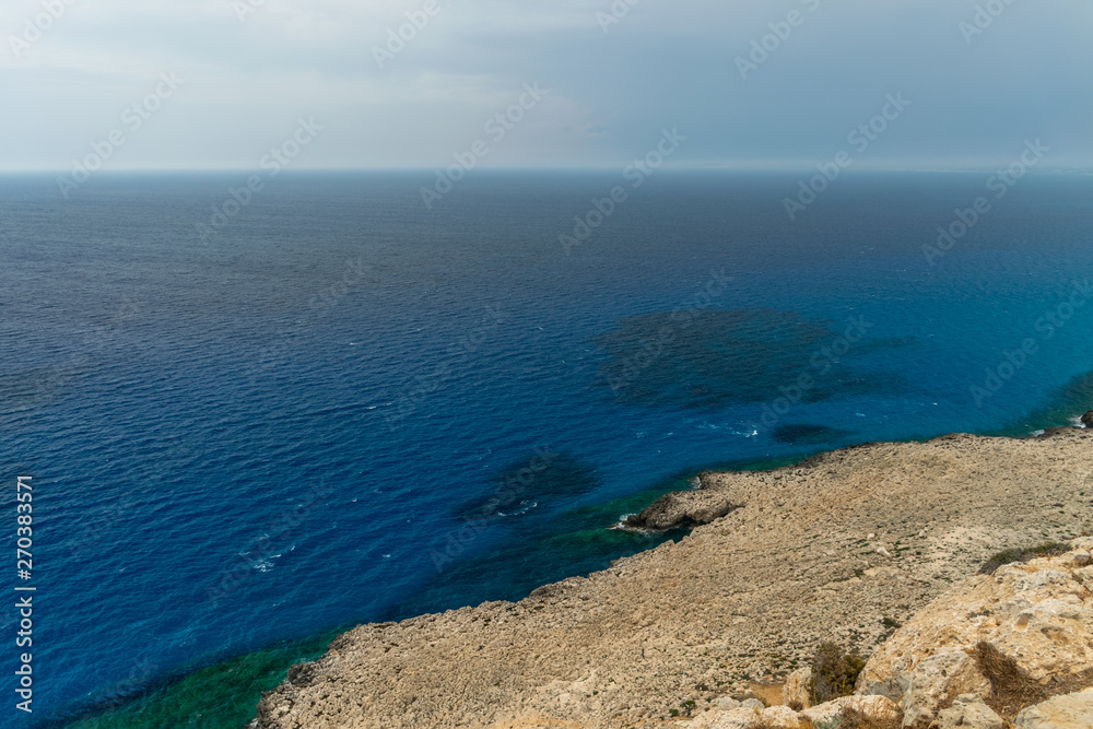 Picturesque views of the Mediterranean coast from the top of the mountain.