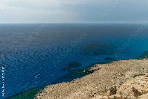 Picturesque views of the Mediterranean coast from the top of the mountain.
