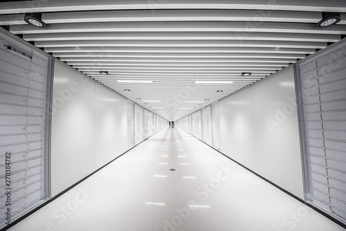 Fototapeta Naklejka Na Ścianę i Meble -  Perspective underground passage corridor modern building interior space environment background material