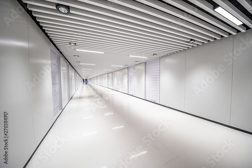 Fotografie, Tablou Perspective underground passage corridor modern building interior space environm