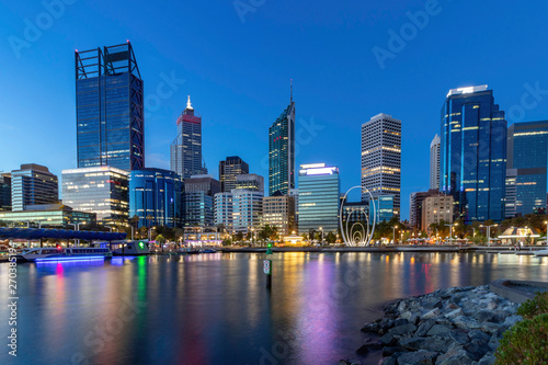 Elizabeth Quay Perth Nighttime Cityscape © Sue