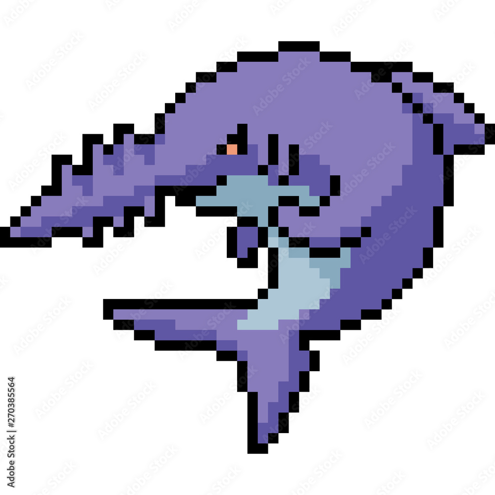 vector pixel art saw shark vector pixel art saw shark
