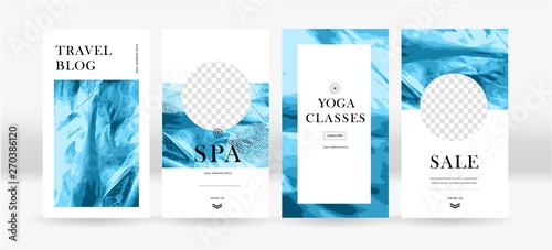 Abstract backgrounds for social media. Trendy stories templates for social networks