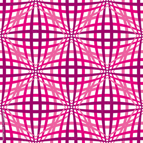 Pink geometric seamless background with optical illusion pattern