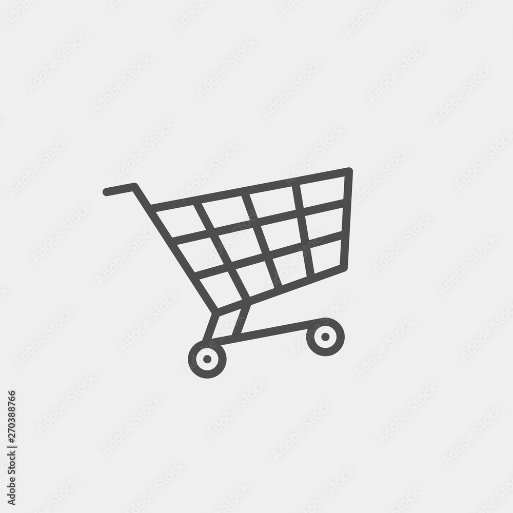 Food cart flat vector icon. Purchases flat vector icon