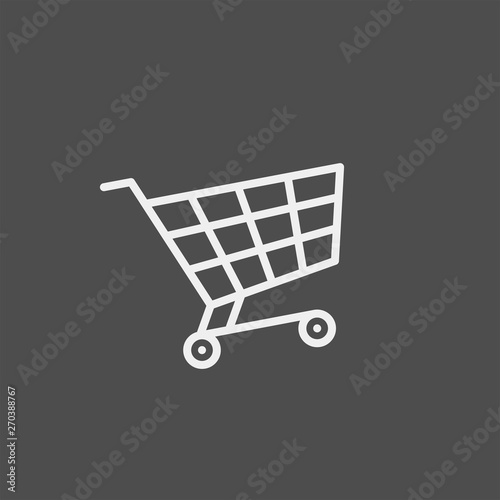 Food cart flat vector icon. Purchases flat vector icon