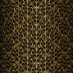 Rideaux Noir et or patrons Art Deco Pattern. Seamless black and gold background.  © amovitania