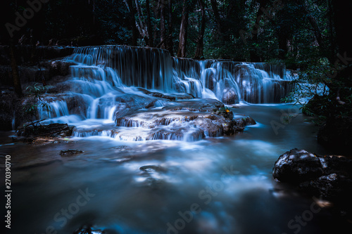 Fototapeta Naklejka Na Ścianę i Meble -  long exposure waterfall in the park at night
