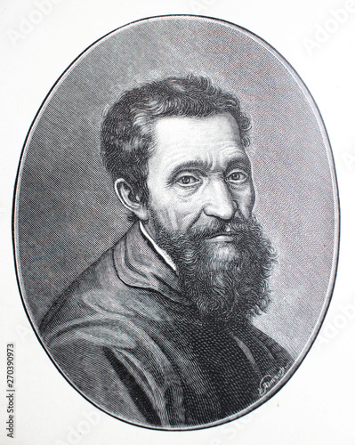 The portrait of Michelangelo in the vintage book Michelangelo by S.M. Bryliant, St. Petersburg, 1891