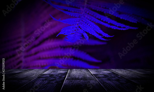 Empty stage with wooden tab...