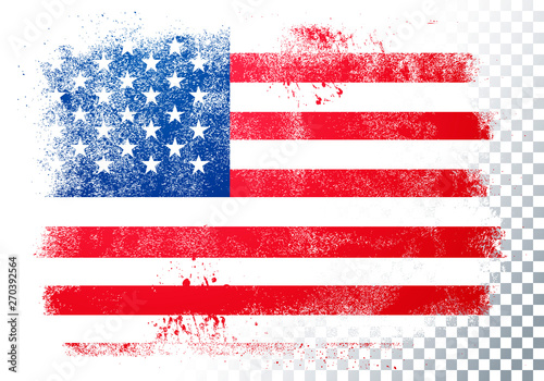 Vector Illustration vintage grunge texture flag of usa