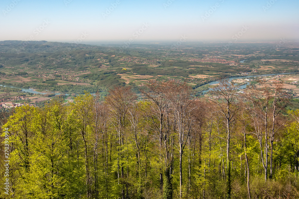 View of the river Drina from the mountain Gučevo near Loznica