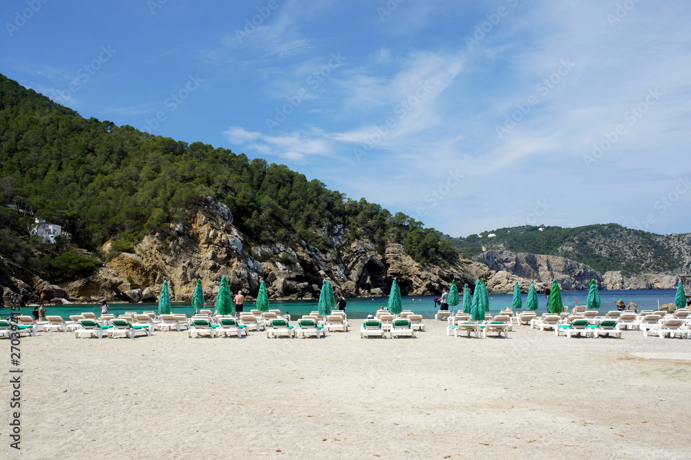 Benirras beach before the opening of the swimming season.Ibiza Island.Spain.