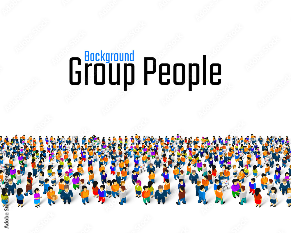 A crowd of people on a white background, Business cover.