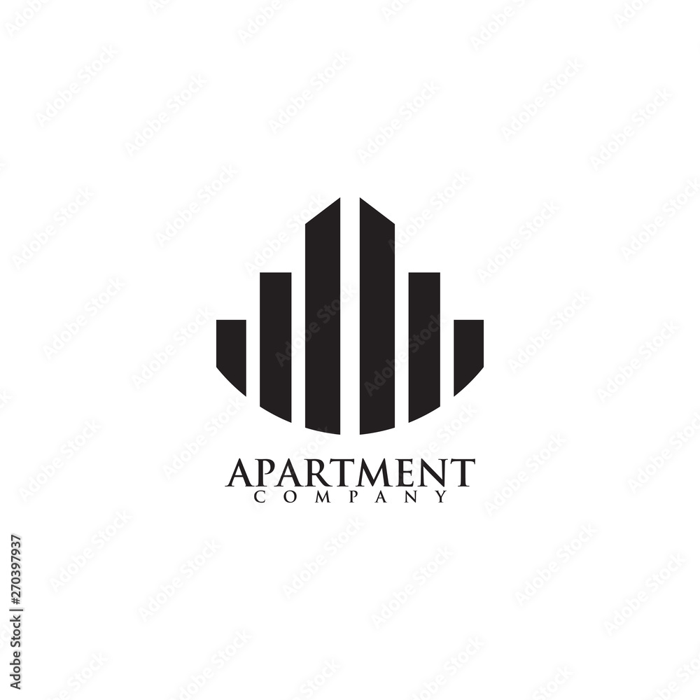 Apartment building logo design vector template