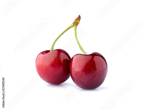 Sweet cherry berries  isolated on white background cutout