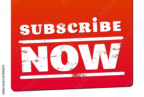 Red Subscribe Now Tag with Vinatge Vibe