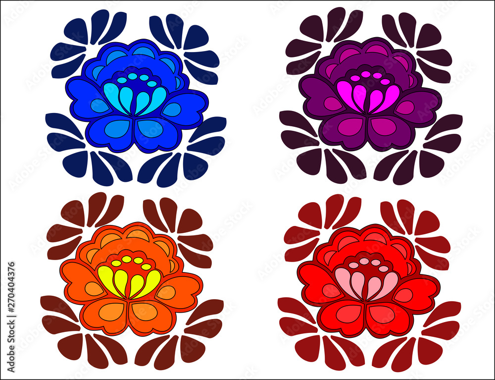 colorful flowers on white background colorful flowers on white background