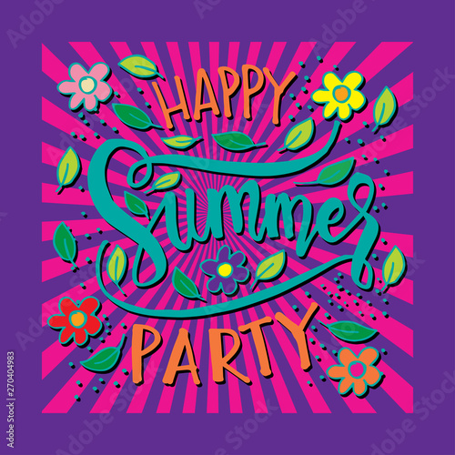 Summer party card. Summer background.
