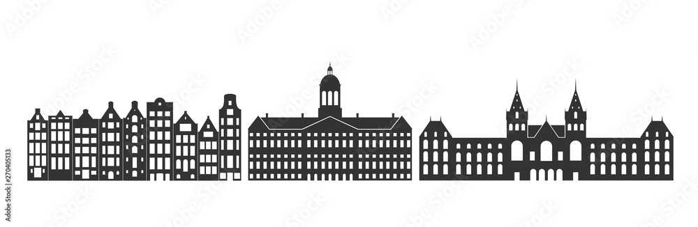 Holland logo. Isolated Dutch architecture on white background
