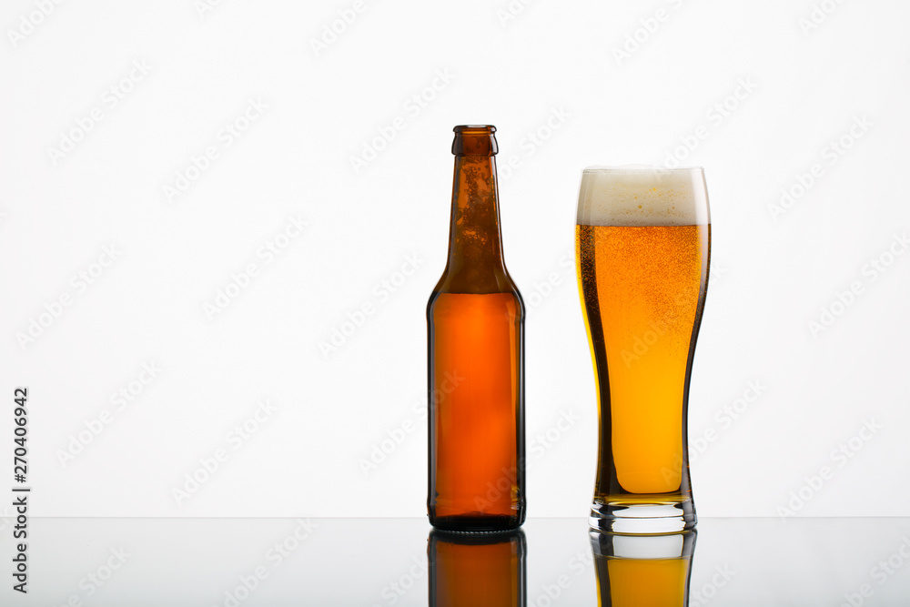 Glass of beer isolated