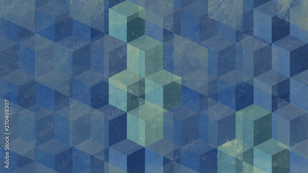 Abstract cubes blue background Abstract cubes blue background