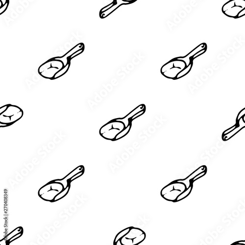 Seamless pattern Hand drawn spatula Toy doodle. Sketch children's toy icon. Decoration element. Isolated on white background. Vector illustration