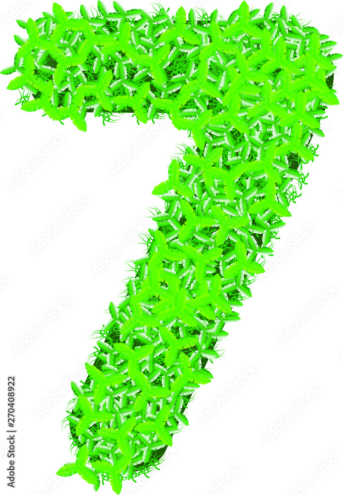 The number of green leaves. Recycling symbol in recycling concept. White background. Vector The number of green leaves. Recycling symbol in recycling concept. White background. Vector