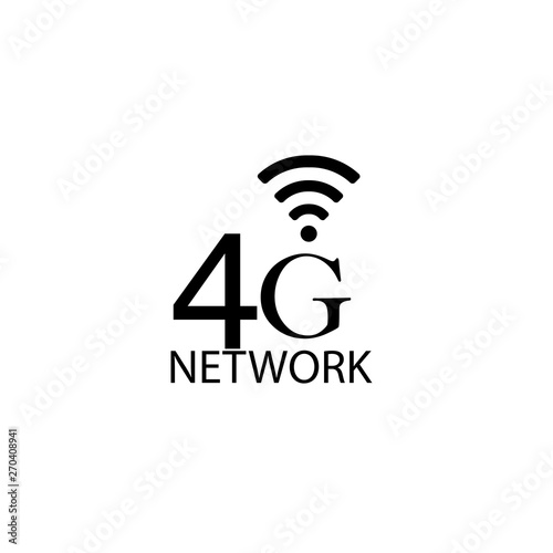 Vector technology icon network sign 4G. Illustration 4g internet symbol in flat line minimalism style. - Vector - Vector