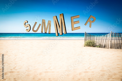 Summer sunny day and beach background 