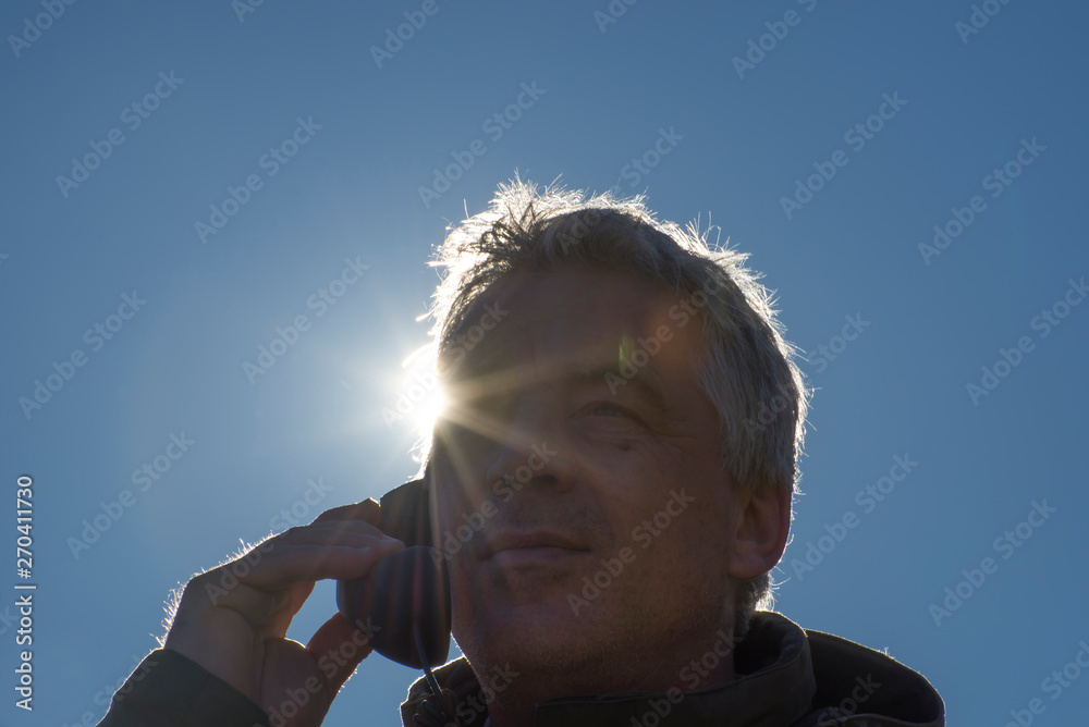 custom made wallpaper toronto digitalMan Speaking on Telephone with Sunlight.