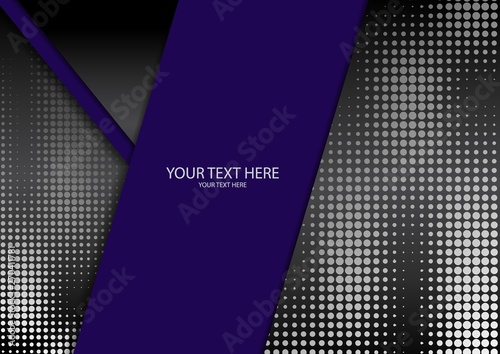 Bright halftone dots and colored inclined ribbons stripes on a dark background. Luxury poster background template.