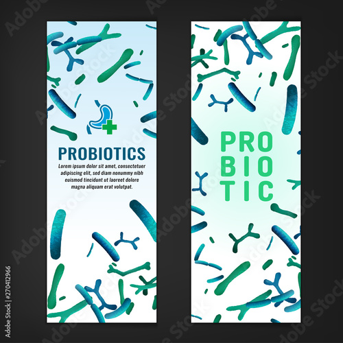 Probiotics, prebiotics vertical banners