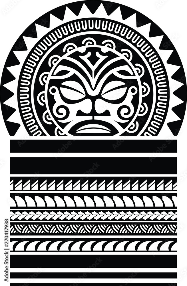 Polynesian tattoo sleeve shoulder sketch pattern vector, samoan template  forearm and foot design, maori tattoo stencil tribal ornament Stock Vector  | Adobe Stock