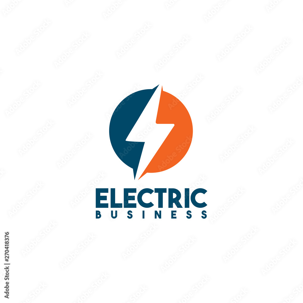 Electric business logo design vector template