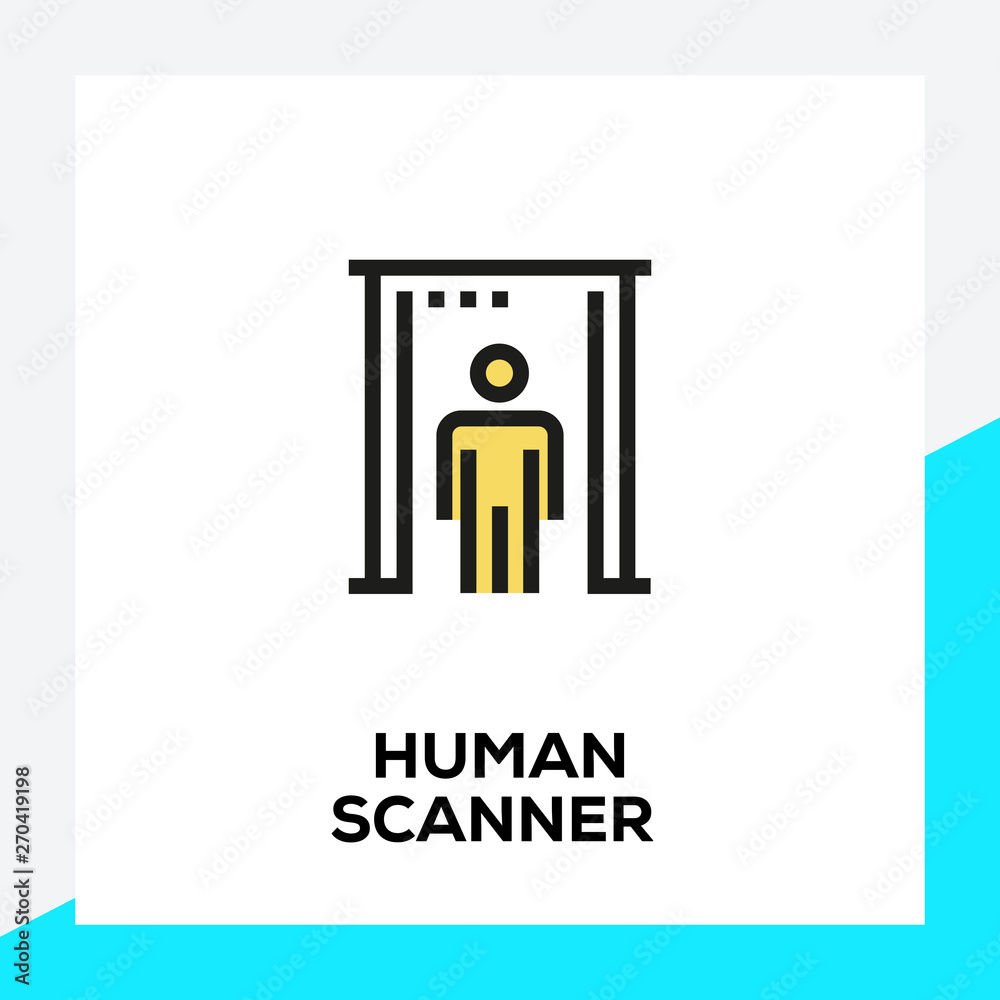 Fototapeta premium HUMAN SCANNER LINE ICON SET
