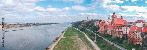 Obraz na płótnie Aerial view over Grudziadz, Poland w salonie