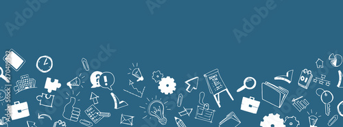 Business doodles banner