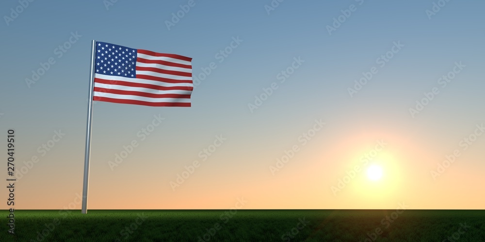 Usa Flag Extremely detailed and realistic 3d illustration of the american flag