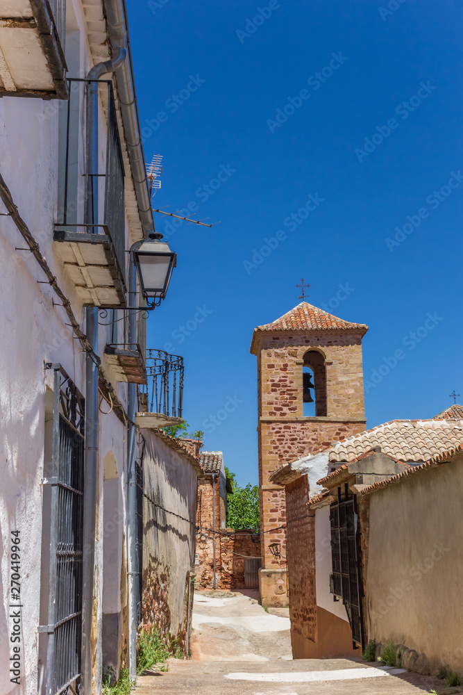 Street leading to the San Miguel church in Alcaraz, Spain