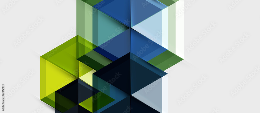 Geometric triangle and hexagon abstract background, vector illustration
