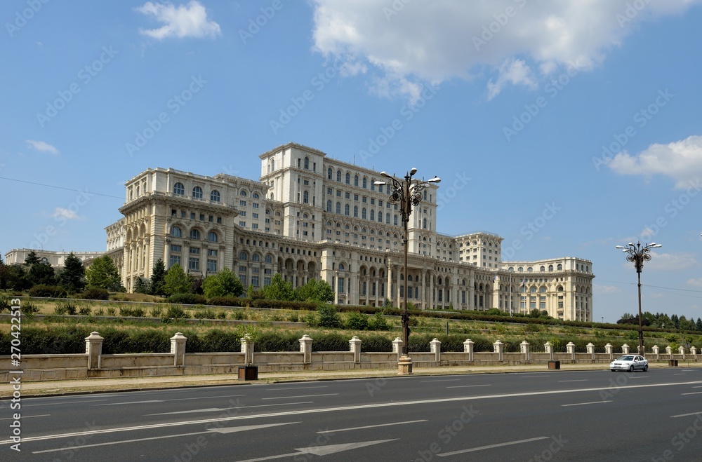 The Palace of the Parliament in a sunnysummer day in Bucharest, Romania