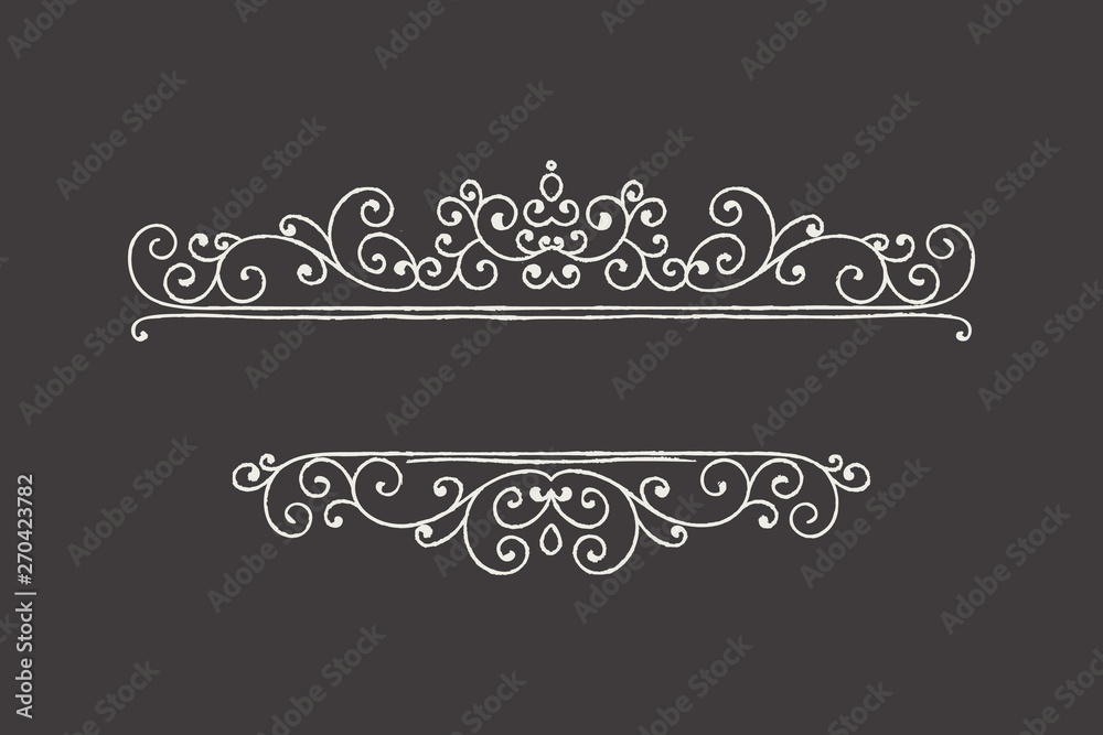 Hand drawn decorative border in grunge retro style