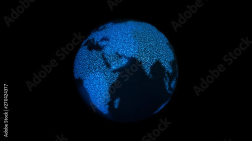 Fototapeta Naklejka Na Ścianę i Meble -  Planet Earth 3d render, futuristic hologram technology concept