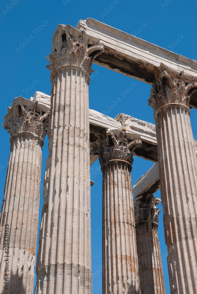The ancient temple of Olympius Zeus or Olympion, near the Acropolis of Athens, Greece / May 2019. The ancient temple of Olympius Zeus or Olympion, near the Acropolis of Athens, Greece / May 2019.