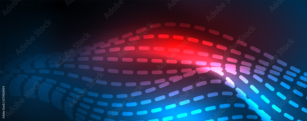 Smooth wave lines on blue neon color light background. Glowing abstract wave on dark, shiny motion, magic space light Smooth wave lines on blue neon color light background. Glowing abstract wave on dark, shiny motion, magic space light
