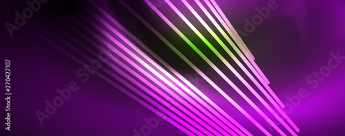 Vector neon light lines concept  abstract background