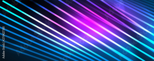 Neon blue glowing lines  magic energy space light concept  abstract background wallpaper design
