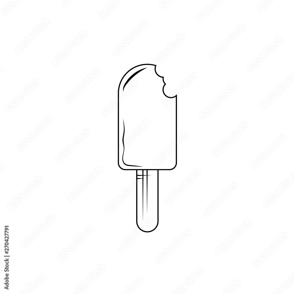 Chocolate ice cream popsicle with a bite vector icon. Great for logos, menus and inforgraphics. - Vector Chocolate ice cream popsicle with a bite vector icon. Great for logos, menus and inforgraphics. - Vector