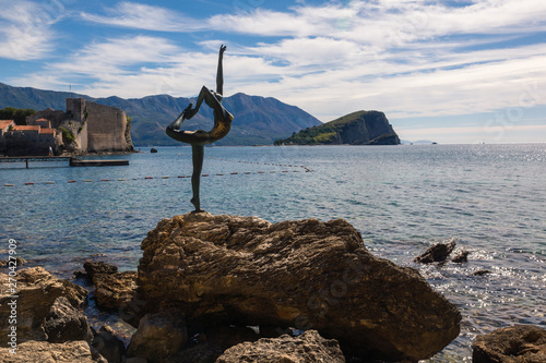 Monument Budva dancer on the Adriatic coast  Montenegro